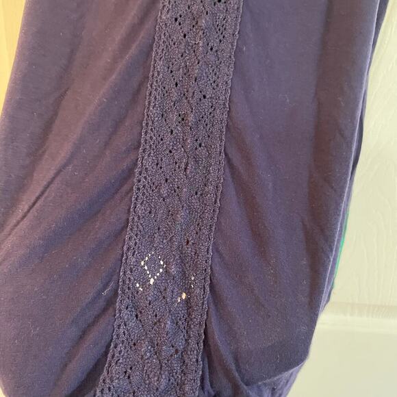 Market & Spruce Blouse  Keyhole Sleeveless Pineapple Tank Top Blue Green Sz Lg - Picture 14 of 14